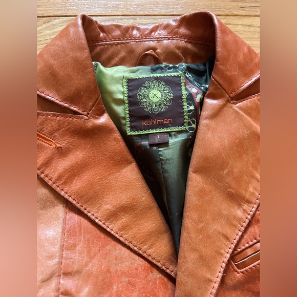 Kuhlman Genuine Leather Coat Jacket Women's Size 1 - Picture 2 of 6